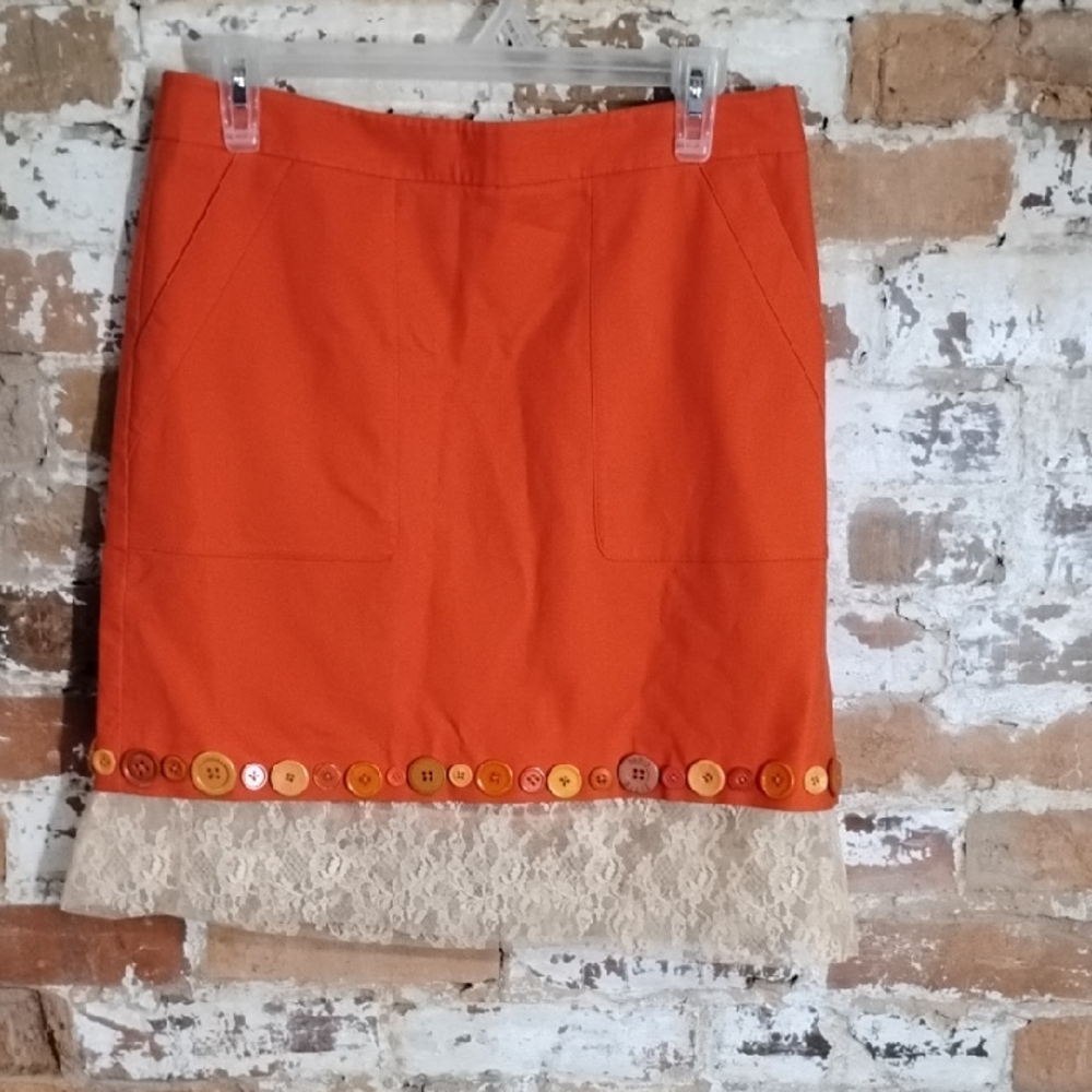 Loft Skirt Upcycled Orange Women's Size 6